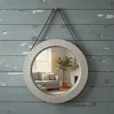 Art Deco Champagne Silver Round Mirror – Corrosion-Resistant