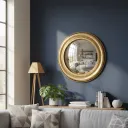 Luxury Gold Round Wall Mirror for Modern Home Decor