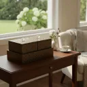 Luxury Metal Embossed Storage Box with Crystal Knob – Tea Bags Box