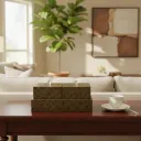 Elegant Antique Embossed – Multi-Layer Decorative Wood Box with Dark Finish