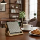 Artisanal Square Wood & Brass Coasters with Storage Box