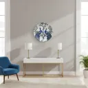 Handcrafted Circular Botanical Wall Art with Vibrant Decal Insert and Enamel Finish