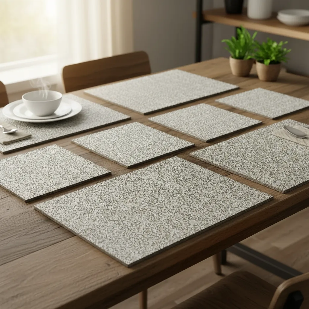 Premium 6mm MDF Metal Embossed Placemat – Handcrafted Textured Table