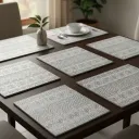 Elegant Metallic Embossed Dining Mat – Durable Hand-Finished Table