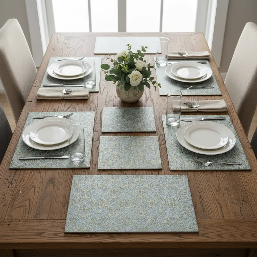 Handcrafted 6mm MDF Metal Embossed Placemat – Premium Textured (16*12)