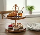 Copper Etched Two-Tier Serving Stand