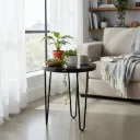 Modern Round Plant Stand with Elegant Floral & Bird Artwork, Smooth Enamel Coating