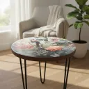 Vintage-Inspired Decorative Accent Stool, Stable Three-Leg Round Side Table