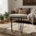 PP3 Bohemian Mandala Medallion Round Side Table with Black Hairpin Legs - 3 Sizes