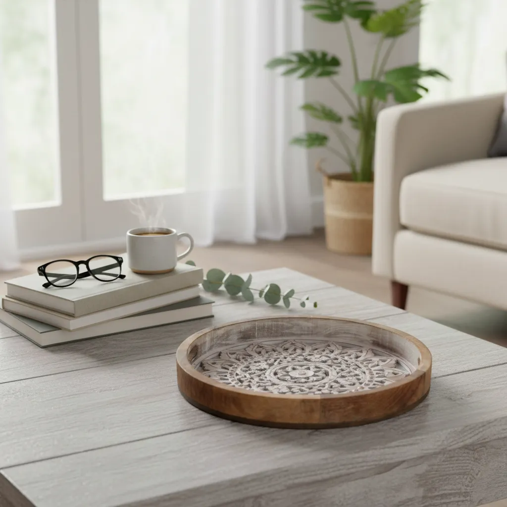Architectural Metal Embossed Tray – Statement Piece for Modern Interiors