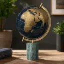Classic World Globe Desk Decor – Premium Metal & Marble Globe for Executive Office and Study Room