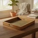 Bespoke Metal Embossed Pattern Tray – Hand-Carved Artisan Wood Serving Piece